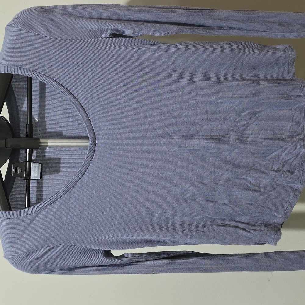 Aeropostale Women's V-Neck Long Sleeve Shirt - Blue